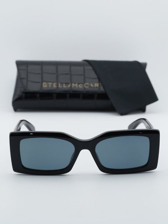 Stella McCartney SC40065I 01A Rectangle Sunglasses - Black / Grey main image 6